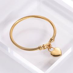 18K Gold Plated Stainless Steel Heart Bracelet