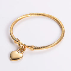 18K Gold Plated Stainless Steel Heart Bracelet