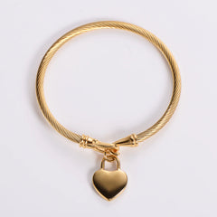 18K Gold Plated Stainless Steel Heart Bracelet