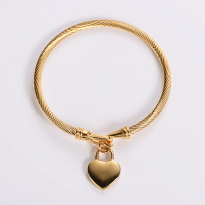 18K Gold Plated Stainless Steel Heart Bracelet