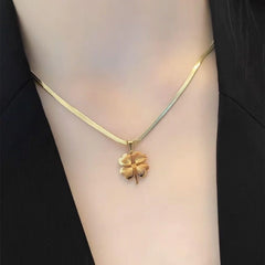 Women's Titanium Steel Clavicle Chain & Earrings Set