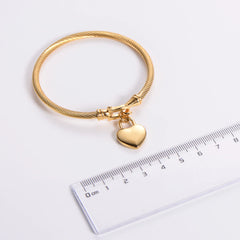 18K Gold Plated Stainless Steel Heart Bracelet